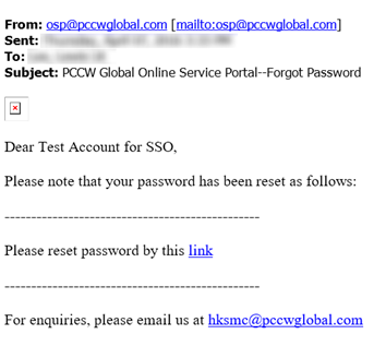 New Password sent